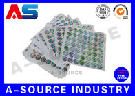 銀製の背景の薬剤の安全な包装のための注文のレーザー光線写真ステッカーの保証印刷