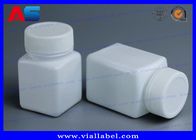 ペット薬学のねじ帽子の正方形の形の白い50mlプラスチック薬瓶