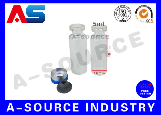ペプチド/SARMs用ゴム栓と13#アルミプラスチックキャップ付きガラス5mlボトル小ガラスバイアル