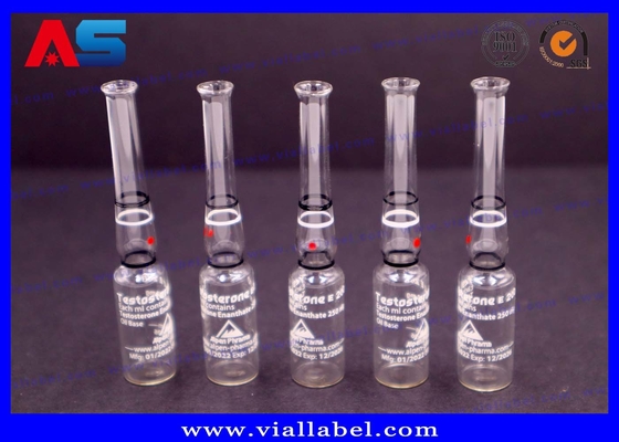 カスタム印刷 1ml テストステロン製薬用ガラス アンプル クリア