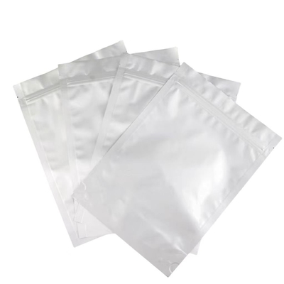 アルミニウムホイルバッグ MOQ 100pcs アルミニウムシルバージップロックバッグ 50錠