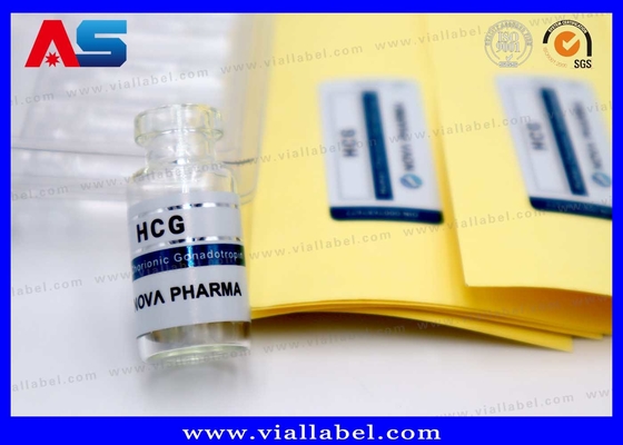 2ml 小型注射ボトルラベル、マットカスタマイズ Hcg バイアルラベル印刷、医薬品パッケージ用