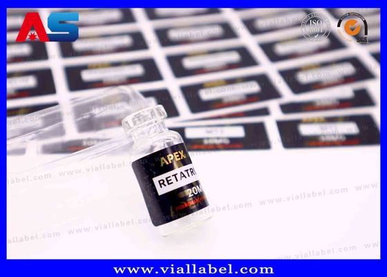 注射オイル用白真珠フィルム小ボトルラベルステッカー、HCGバイアルステッカーロゴ印刷カスタマイズ