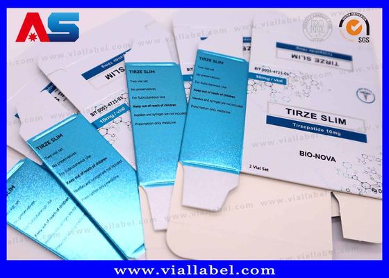 UVマットメタリックカラー 医薬品ペプチド 紙箱 ラベル トレイ 2mlボトル2本用