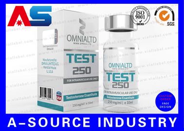 RX 10mlのガラスびんは銀ぱくを実験室の注入の多数線量のガラスびんBoldenone Undecenoateのための金属印刷と分類します