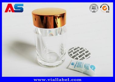 透明なアクリルプラスチック製の錠剤ボトル 金色の蓋付き 空の錠剤ボトル 小さなプラスチック製の錠剤容器