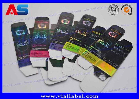 折りたたむホログラムパッケージボックス ペプチドガラス用錠剤 2ml 10ml 20ml 30ml ボディビルディング用錠剤ボックス